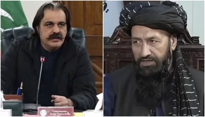 Khyber Pakhtunkhwa Chief Minister Ali Amin Gandapur (left) and Afghan Consul General Hafiz Mohibullah Shakir. — Facebook/APP/Ali Amin Khan Gandapur