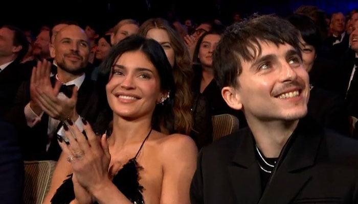 Timothée Chalamet and Kylie Jenner share PDA inside Oscars 2025