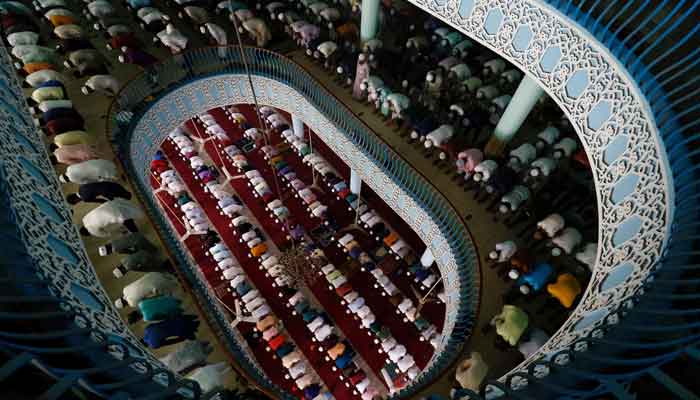 Muslims attend Friday prayer during Ramadan at Baitul Mukarram National Mosque in Dhaka, Bangladesh, March 24, 2023. — Reuters