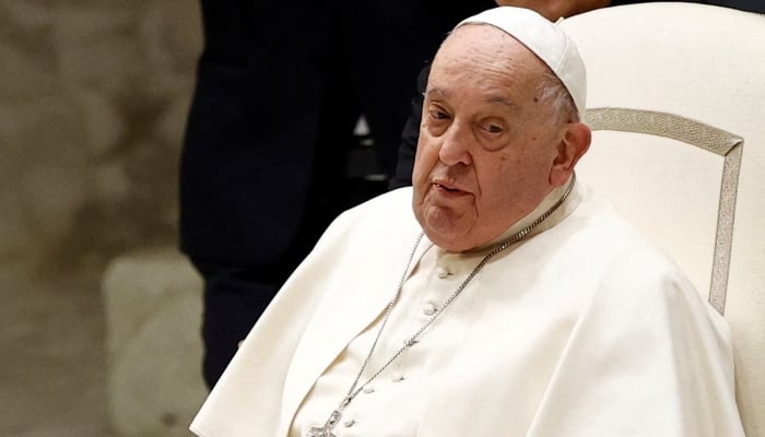 Pope Francis looks on during the Jubilee audience in Paul VI hall at the Vatican, February 1, 2025. — Reuters