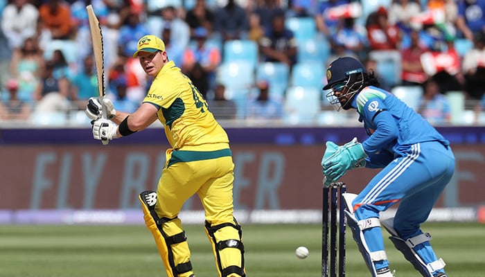 Australias Steve Smith in action during the ICC Champions Trophy 2025s first semi-final match between Australia and India at Dubai International Stadium on March 4, 2025. — Reuters