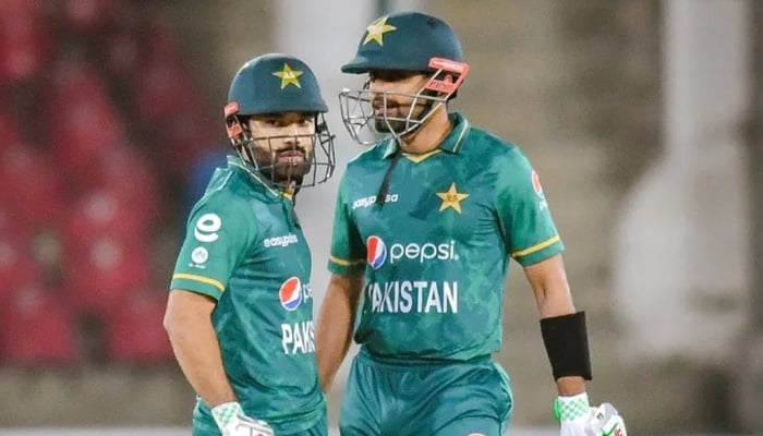 Mohammad Rizwan (left) and Babar Azam during a match. — PCB/File