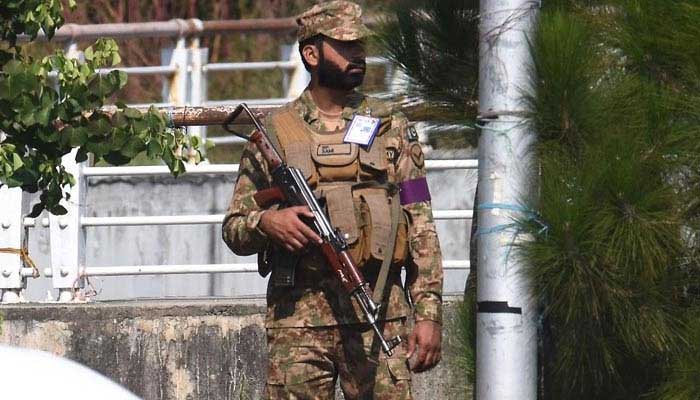 Pakistan Army personnel stands in Islamabad on October 14, 2024. — INP