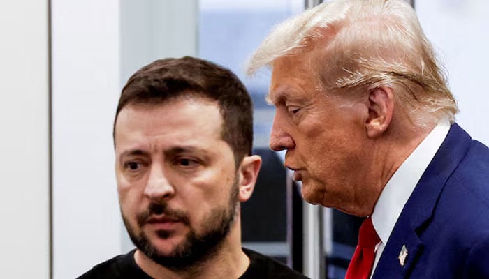 Republican presidential nominee and former US President Donald Trump and Ukraines President Volodymyr Zelenskiy meet at Trump Tower in New York City, US, September 27, 2024. — Reuters