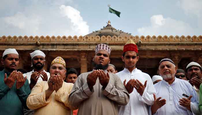 Muslims pray for peace ahead of verdict on a disputed religious site in Ayodhya, inside a mosque premises in Ahmedabad, India, November 8, 2019. — Reuters