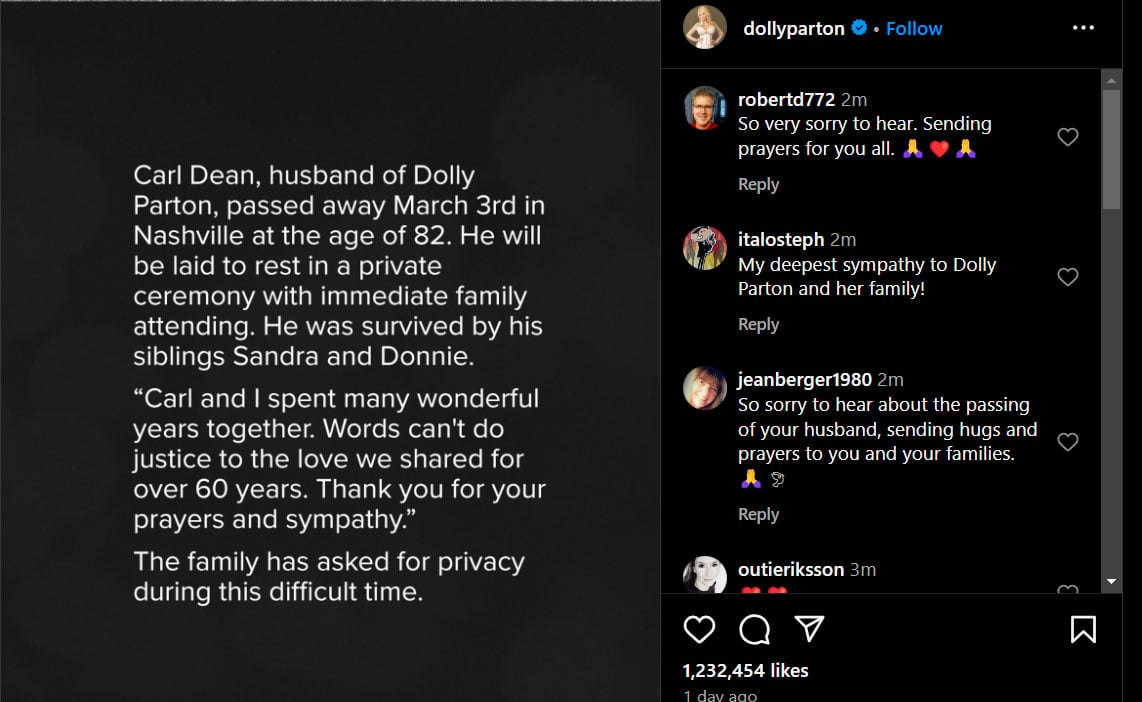 Dolly Partons sister shares message amid big loss