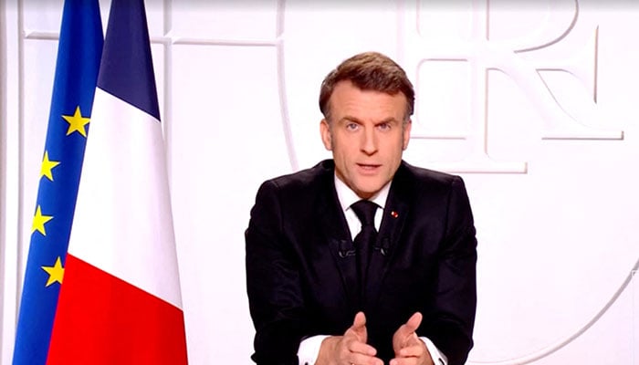 French President Emmanuel Macron addresses the nation, in Paris, France, March 5, 2025, in this screen grab taken from a video. — Reuters