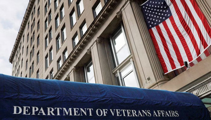 A sign marks the headquarters of the Department of Veterans Affairs in Washington, DC, US, February 20, 2025. — Reuters