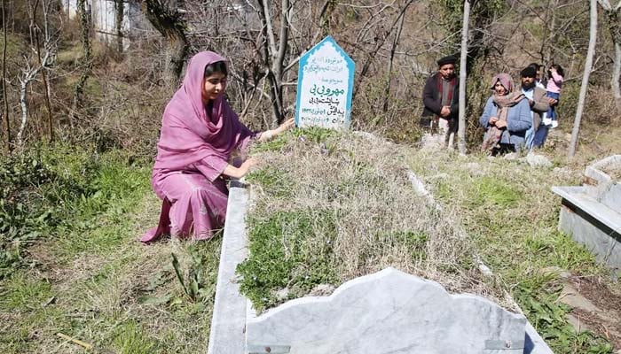 Malala Yousafzai visits her grandmothers grave in Shangla.—Instagram@malala