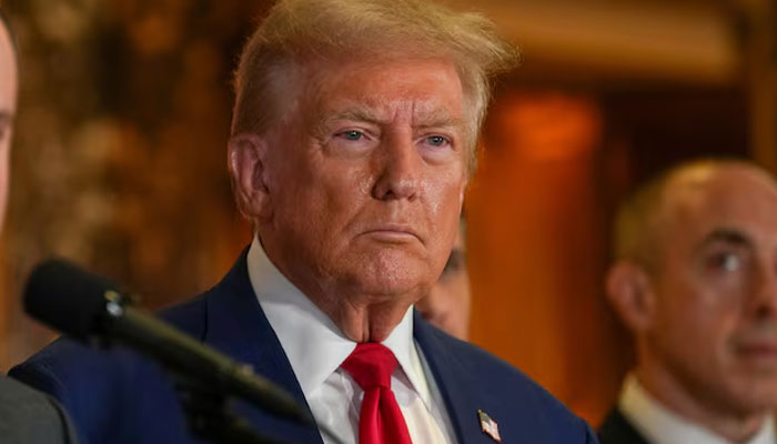 US Republican presidential nominee and former US President Donald Trump looks on during a press conference at Trump Tower in New York City, US, September 6, 2024. — Reuters