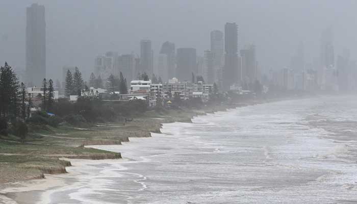 A damaged foreshore of a beach is seen following heavy rains and winds caused by Cyclone Alfred on the Gold Coast, Australia, March 8, 2025. — Reuters