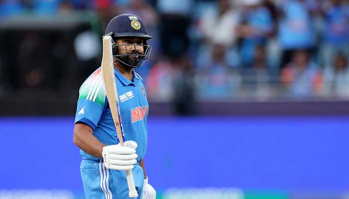 Indias Rohit Sharma celebrates after reaching his half century during the ICC Mens Champions Trophy final against New Zealand at Dubai International Stadium, Dubai, United Arab Emirates, March 9, 2025. — Reuters