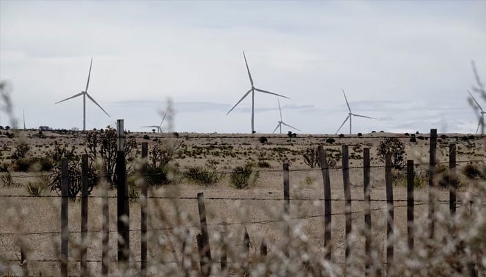 A general view of GE Renewable Energy wind turbines at the 324MW Clines Corner Wind Farm, part of Pattern Energys Western Spirit Wind project, the largest wind project in the US, near Encino, New Mexico, US, March 15, 2023. — Reuters