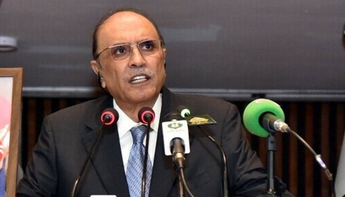 President Asif Ali Zardari addresses the Joint Session of parliament in Islamabad. — PID/File