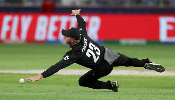 New Zealands Glenn Phillips in action fielding in ICC Mens Champions Trophy final against India in Dubai International Stadium, Dubai, United Arab Emirates, March 9, 2025. — Reuters