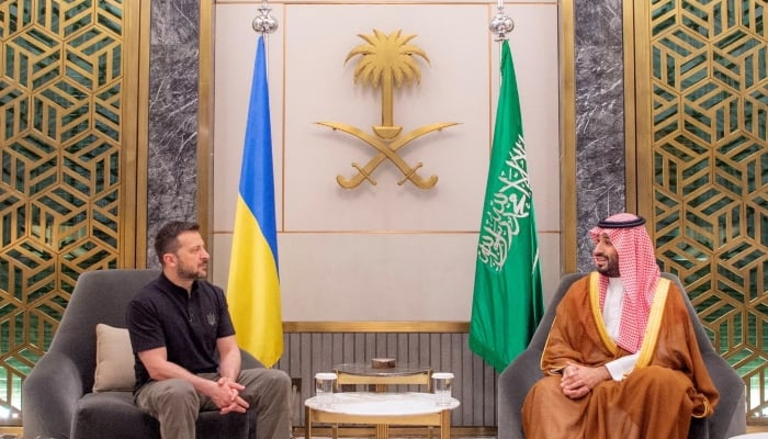 Saudi Crown Prince Mohammed Bin Salman meets with Ukrainian President Volodymyr Zelenskiy in Jeddah, Saudi Arabia, June 12, 2024. — Reuters