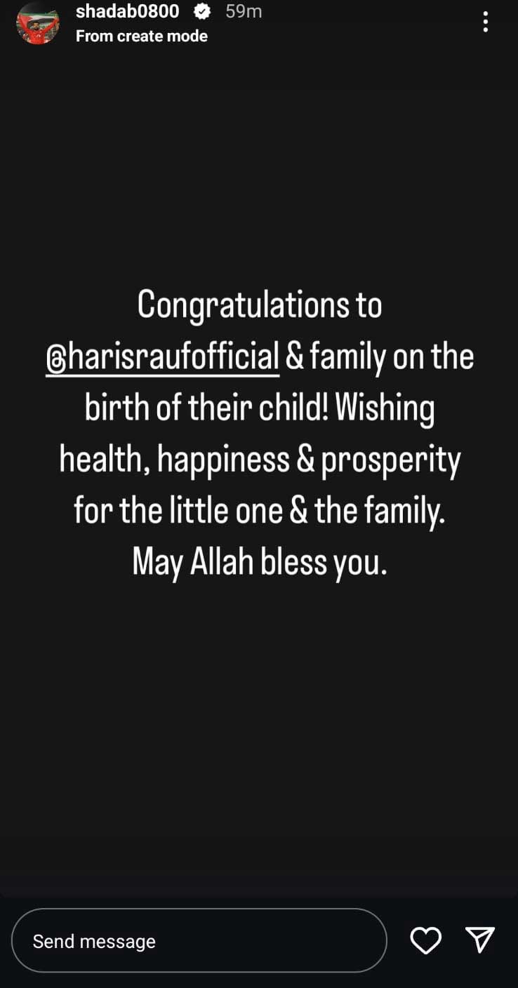 Haris Rauf, wife Muzna welcome first baby boy