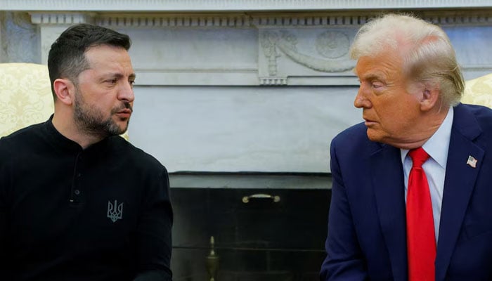 US President Donald Trump meets with Ukrainian President Volodymyr Zelensky at the White House in Washington, DC, US on February 28, 2025. — Reuters