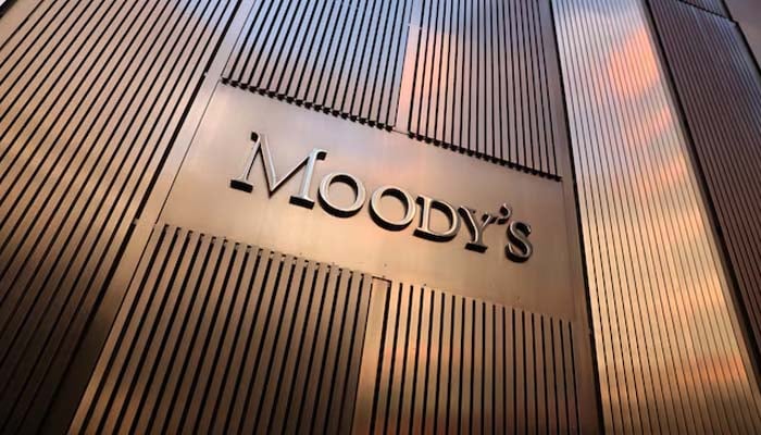 Signage is seen outside the Moodys Corporation headquarters in Manhattan, New York, US, November 12, 2021.— Reuters