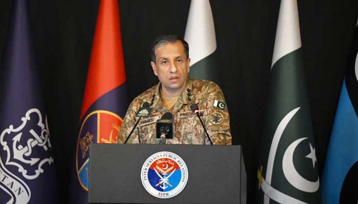 Director General of Inter-Services Public Relations (ISPR), Lieutenant-General Ahmed Sharif Chaudhry Briefing Media at the General Headquarters, Rawalpindi, December 27, 2024.-ISPR