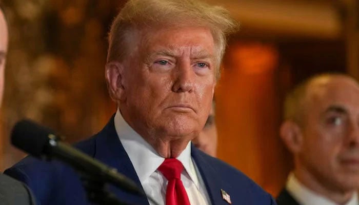 US Republican presidential nominee and former US President Donald Trump looks on during a press conference at Trump Tower in New York City, US, September 6, 2024. — Reuters