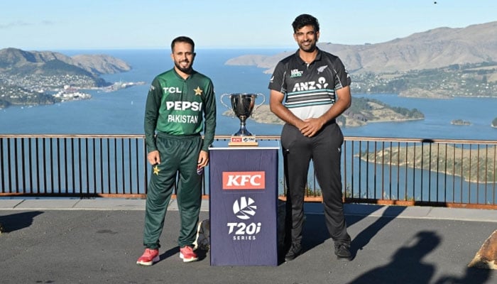 Pakistan and New Zealand players — Muhammad Haris (left) and Ish Sodhi, — PCB/File