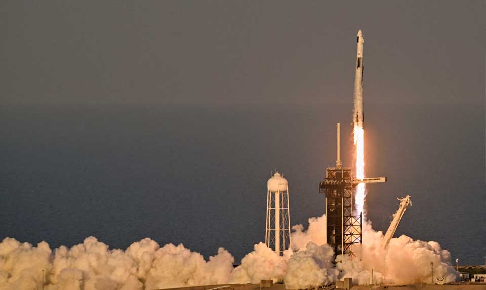 A SpaceX Falcon 9 rocket carrying a crew of four lifts off from Launch Complex 39-A on its way to the International Space Station in Cape Canaveral, Florida, US, March 14, 2025. — Reuters