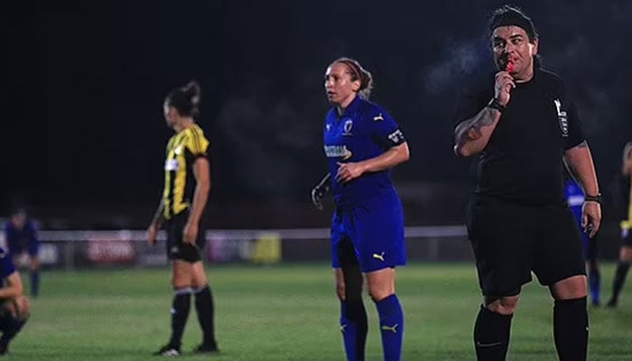 Transgender referee Sapir Berman (right). — Daily Mail/File