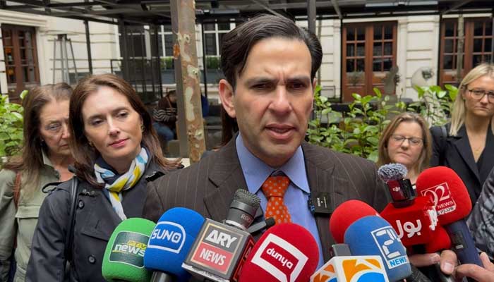 Pakistani-American technology entrepreneur Zia Chishti speaks to journalists in London, March 17, 2025. — Reporter