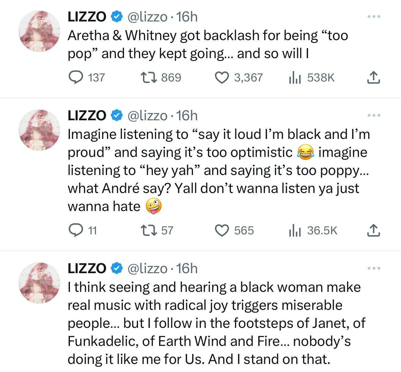 Lizzo fires back at critics of her latest music