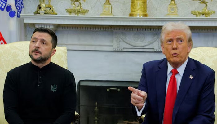 US President Donald Trump meets with Ukrainian President Volodymyr Zelenskiy at the White House in Washington, DC, US, February 28, 2025. — Reuters