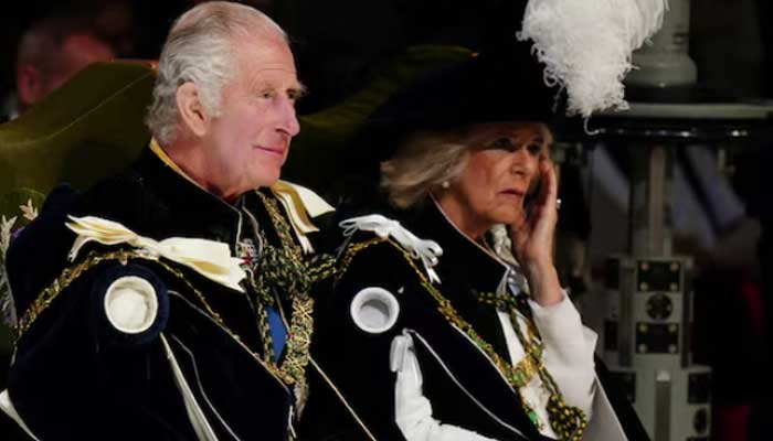 Injured King Charles leaves England with Queen Camilla