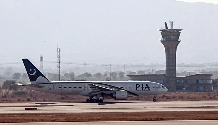 Pakistan International Airline aircraft prepares to take off for Paris at the Islamabad International Airport on January 10, 2025. — AFP