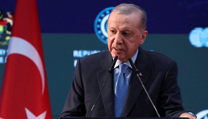 Turkish President Tayyip Erdogan speaks at the Malaysia-Turkey Business Forum during his working visit to Malaysia, in Putrajaya, Malaysia, February 11, 2025. — Reuters