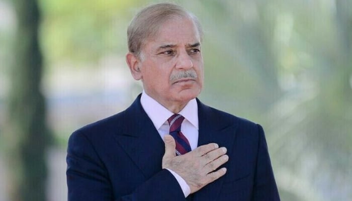 The image shows Prime Minister Shehbaz Sharif. — APP/File