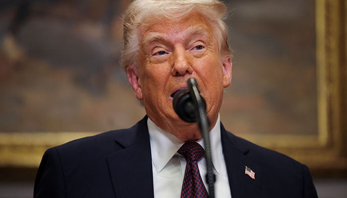 US President Donald Trump delivers remarks, in the Roosevelt Room at the White House, in Washington, DC, US, March 24, 2025. — Reuters